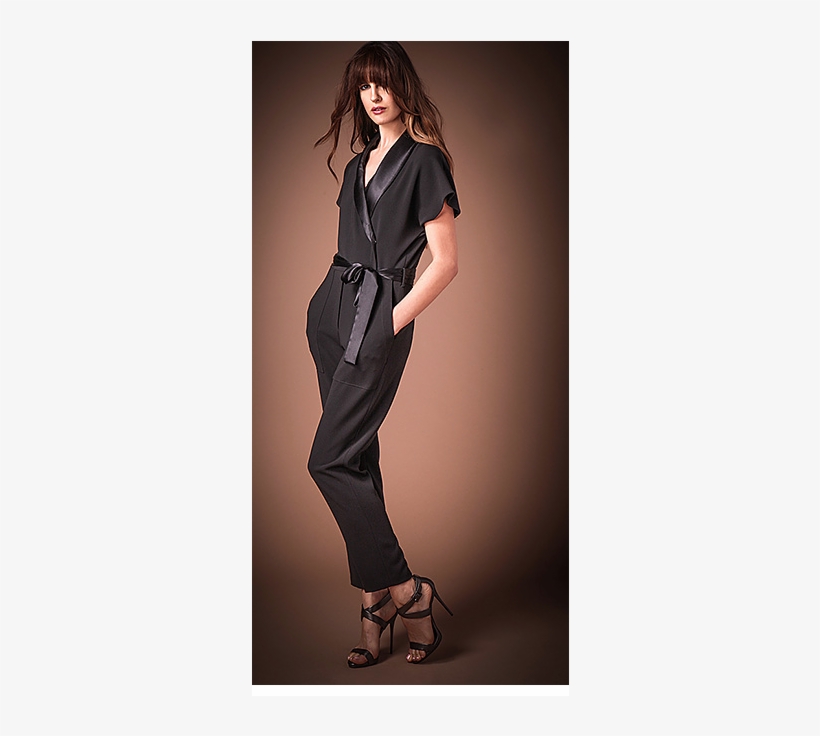 The Jane Black Tuxedo Style Jumpsuit - Wedding, transparent png download