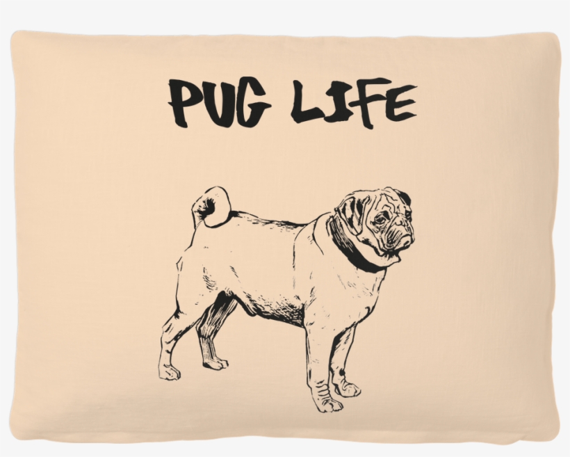 Pug Life Pet Bed - Pug Silhouette Throw Blanket, transparent png download