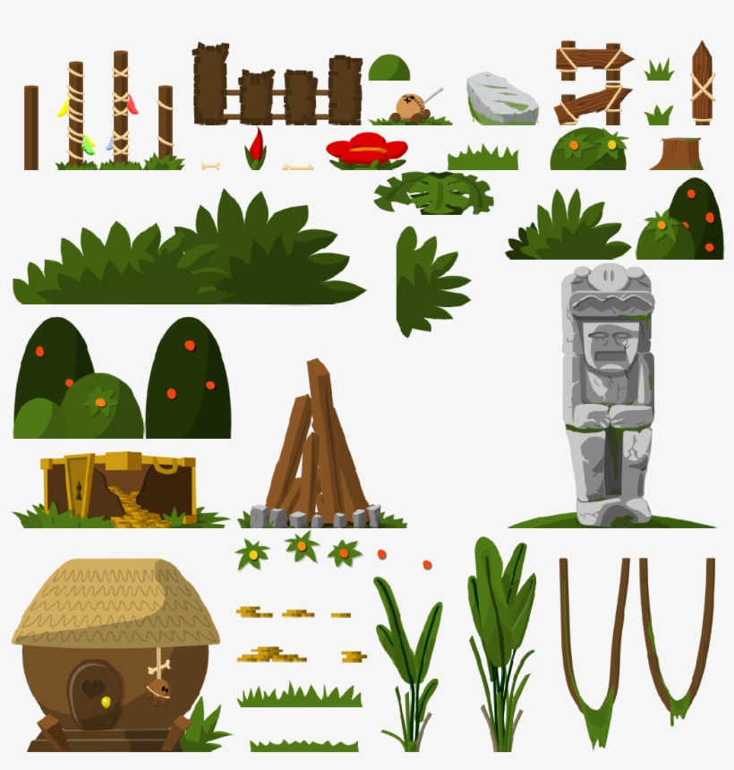 Jungle Doodads - Teeworlds Mapres, transparent png download