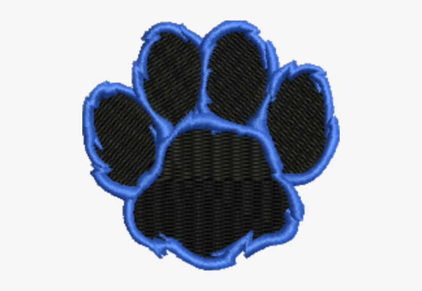 Paw Black With Blue Iron-on Patch - Dog, transparent png download