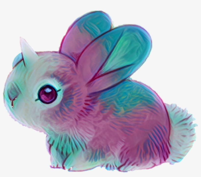 Bunny Easter Horn Ear Fluffytail Pink Blue Paw Cute - Easter, transparent png download