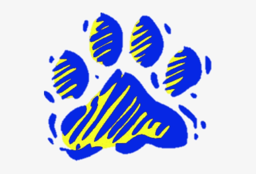 Wilsonburg Elementary Cougar Paw Print - Blue And Gold Cougar, transparent png download