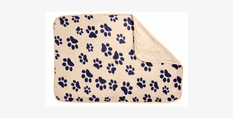 Reversible Pet Blanket, Beige With Blue Paws - Pet Blanket, Dogs, transparent png download
