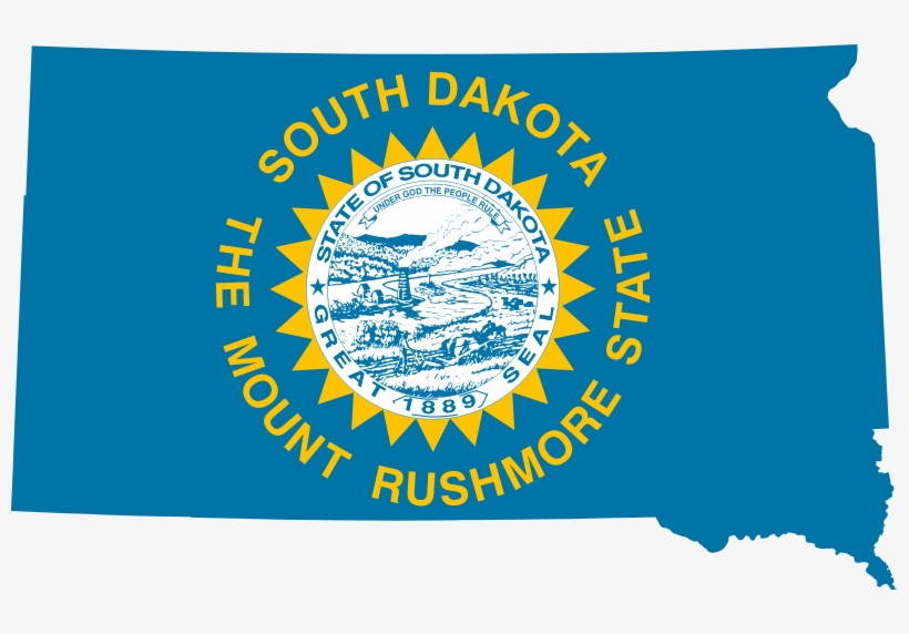 South Dakota Fanning - South Dakota Flag Map, transparent png download