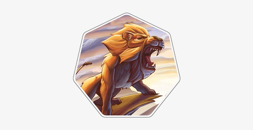 The Big Lion Softly Paced Right Up To The Little Lion - Cartoon, transparent png download