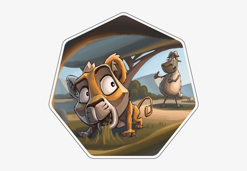 The Big Lion Softly Paced Right Up To The Little Lion - Sheep, transparent png download