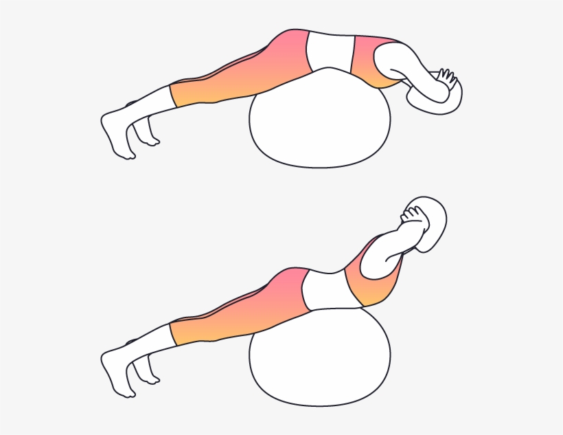 Begin Laying Face Down On A Ball With The Center Of - Cartoon, transparent png download