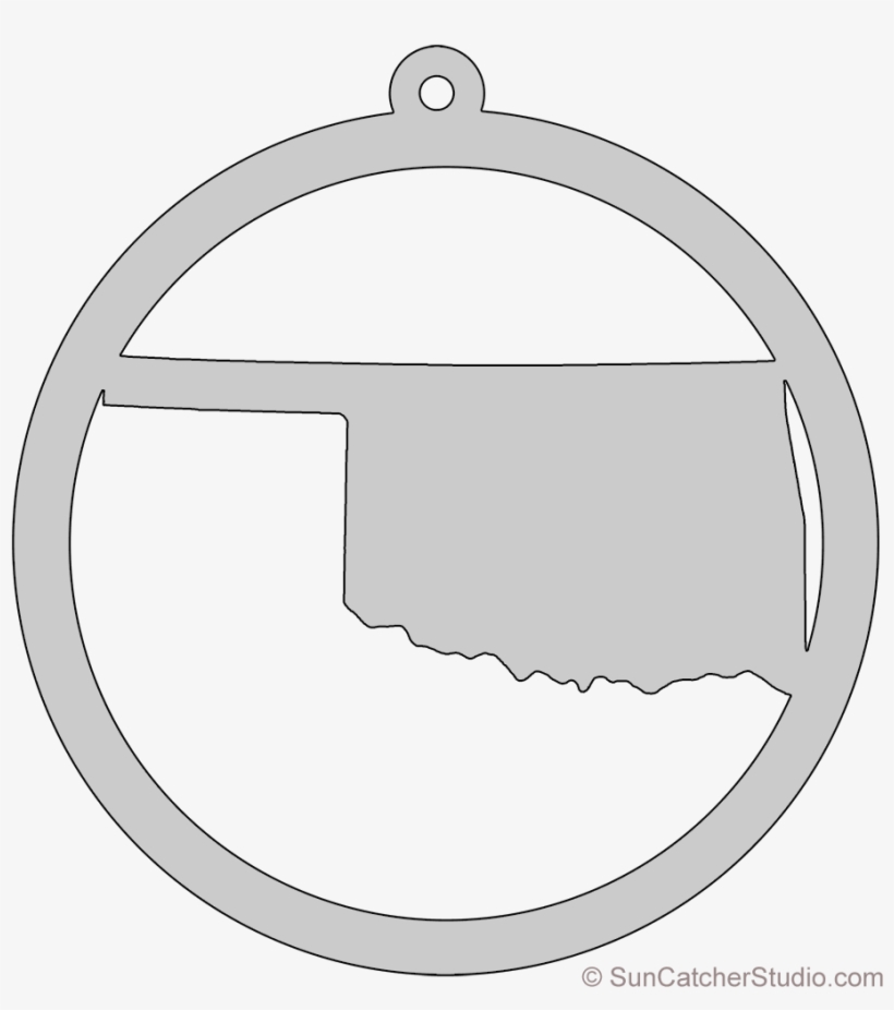 Oklahoma Map Circle Free Scroll Saw Pattern Shape State - Stencil, transparent png download