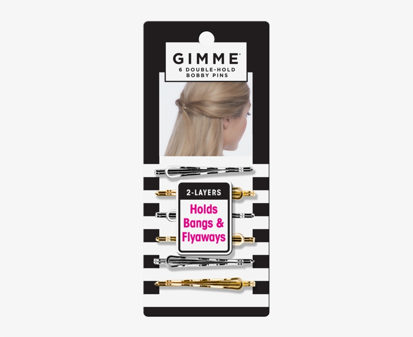 Gimme Double Hold Silver And Gold Bobby Pins 6pc - Gimme Clips Gimme Double Hold Silver And Gold Bobby, transparent png download
