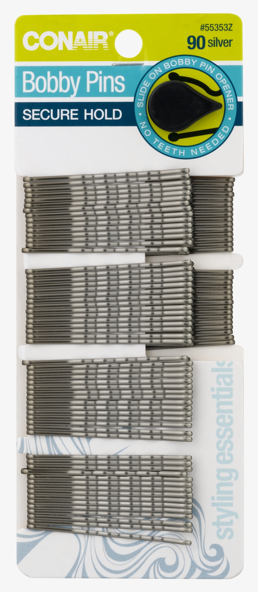 Conair - Styling Essentials Curved Bobby Pins Black, transparent png download
