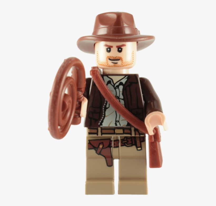 Lego Indiana Jones Minifigure With Whip And Satchel - Figurine Lego Indiana Jones, transparent png download