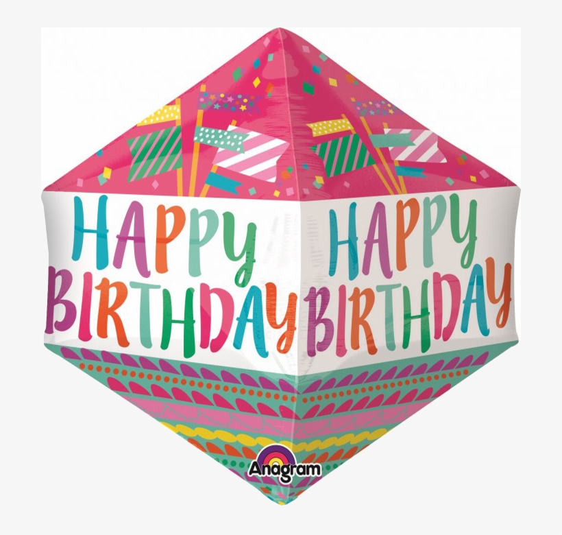 Happy Birthday Fancy Flags Balloon - 21" Happy Birthday Fancy Flags Anglez Ultrashape Foil, transparent png download