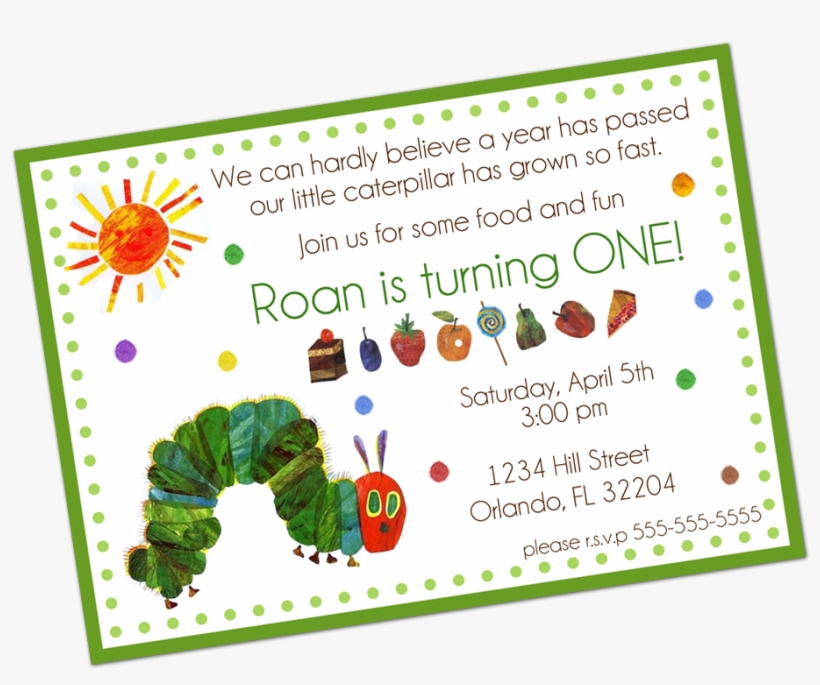 Very Hungry Caterpillar Digital Invitation - The Very Hungry Caterpillar, transparent png download