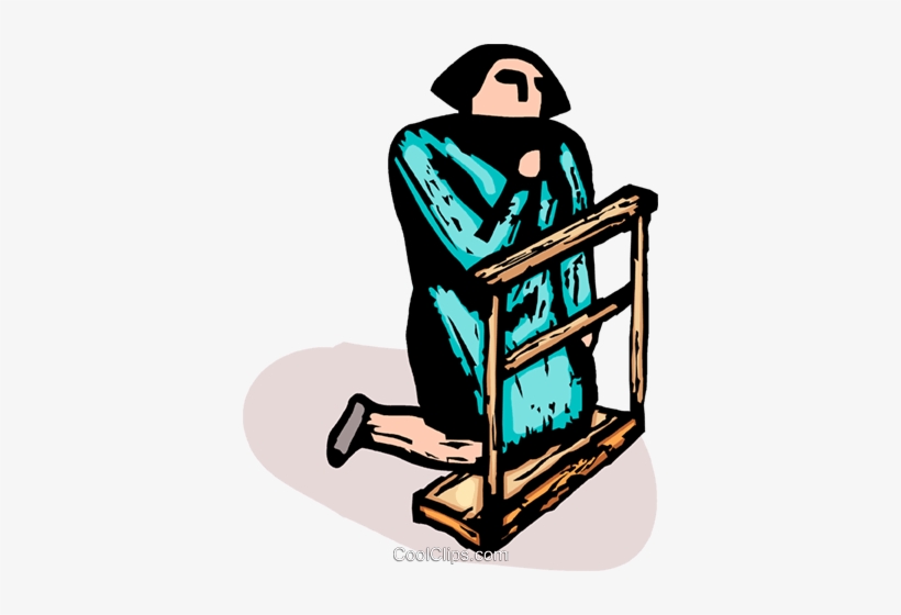 Woman On Her Knees Praying In Church Royalty Free Vector, transparent png download