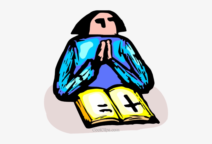 Woman Reading The Bible And Praying Royalty Free Vector - Illustration, transparent png download