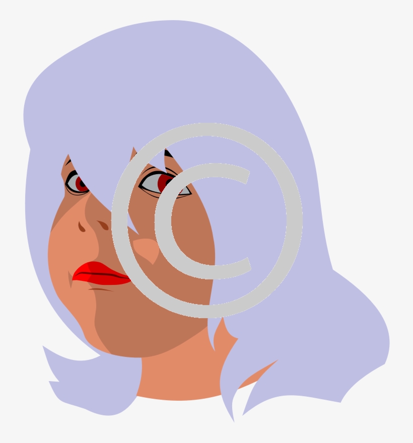 Woman With Purple Hair - Illustration, transparent png download