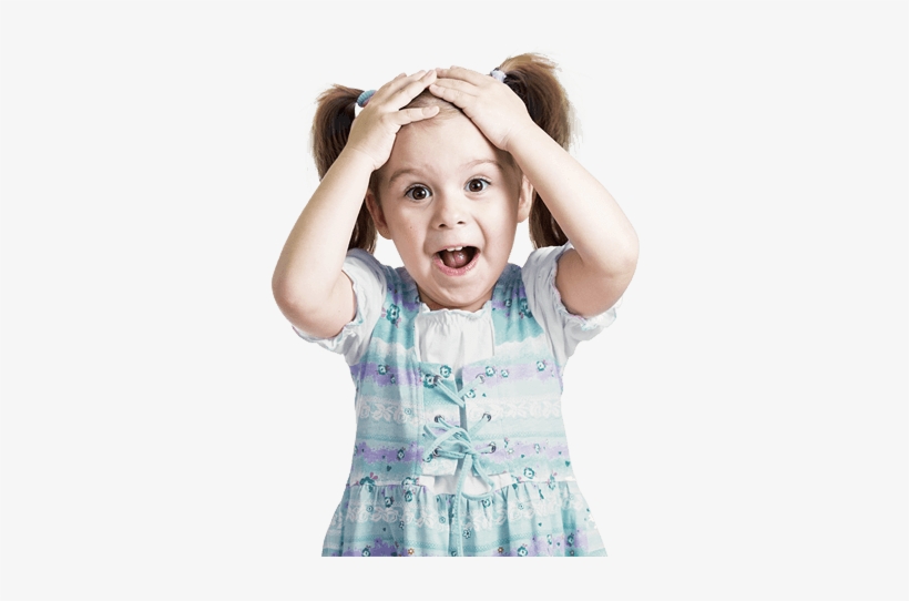 Happy And Surprised Looking Girl With Her Head On Her - Stock Photography, transparent png download