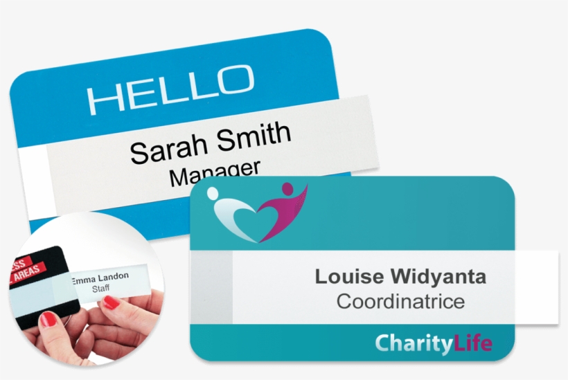 Reusable Selfit® Double Line Name Badges, 70 X 40 Mm - Name, transparent png download
