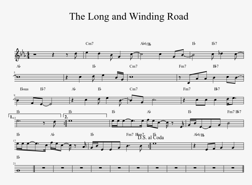 The Long And Winding Road Sheet Music 1 Of 1 Pages - Battery Charger, transparent png download