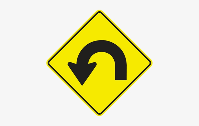 Left Horseshoe Curve - Steep Crest Or Hump Ahead Sign, transparent png download