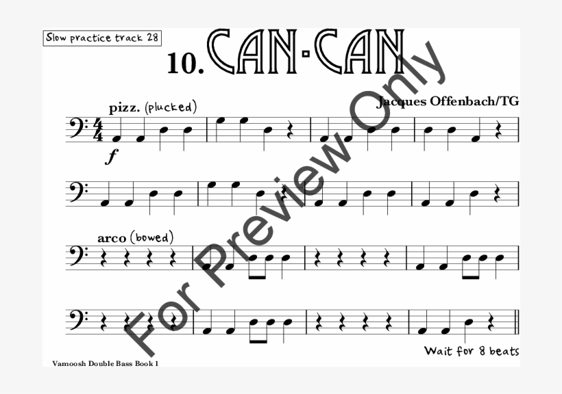 Vamoosh Double Bass Books Thumbnail - Sheet Music For Double Basses, transparent png download