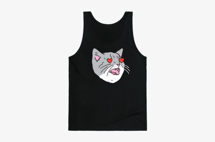 Cat With Heart Eyes Tank Top - Punch Out Doc Tee, transparent png download
