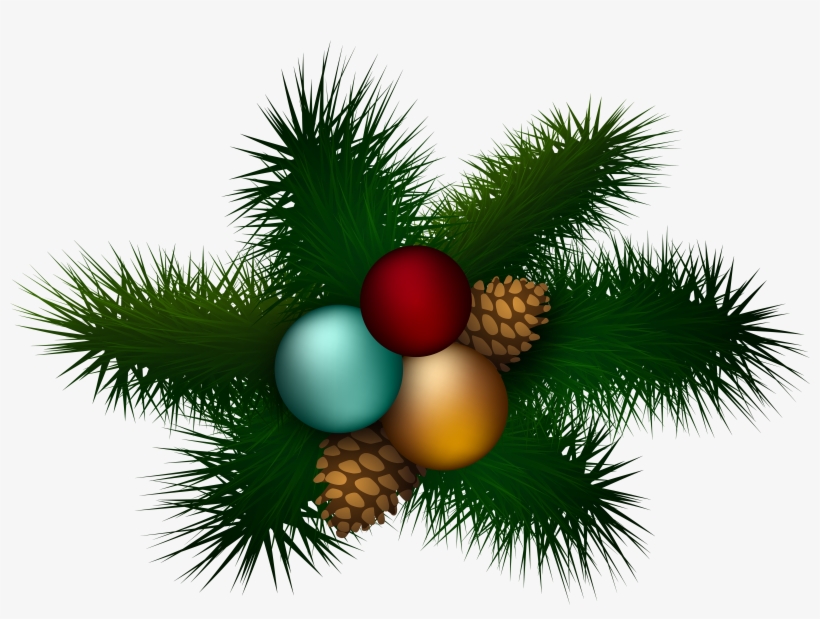 Christmas Pine Decoration Png Clip Art - Clip Art, transparent png download
