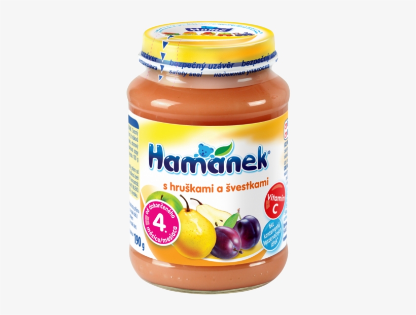 Baby Food With Pears And Plums - Hamánek S Banány A Borůvkami 190g - Ovocná Přesnídávka, transparent png download
