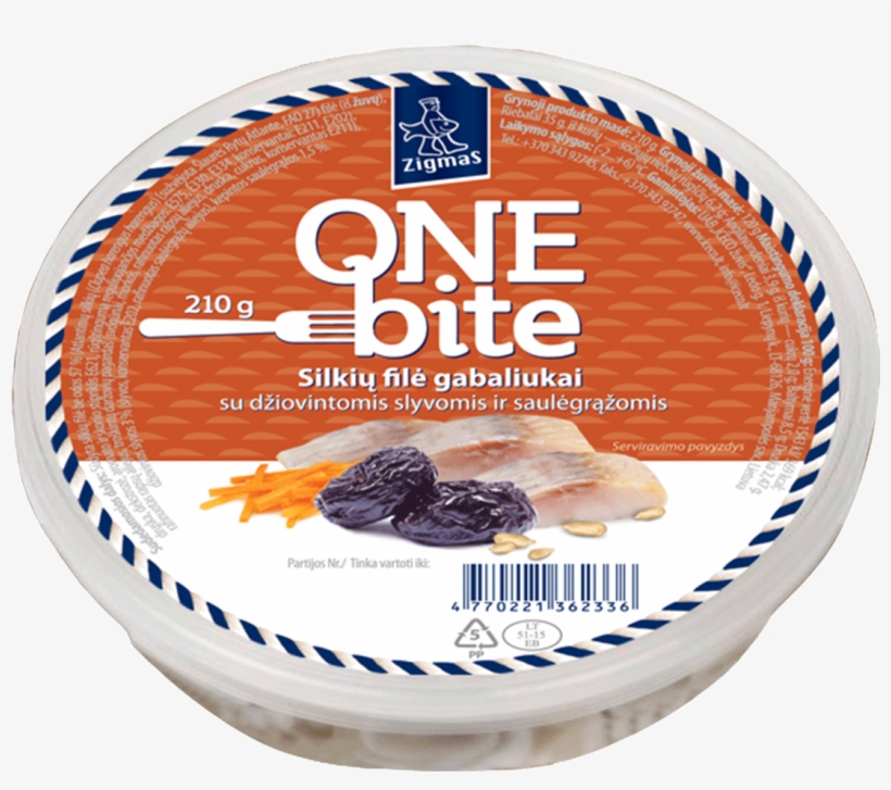 One Bite Herring Fillet Pieces With Dried Plums And - Silkių Filė Gabaliukai One Bite Su Kaparėliais, transparent png download