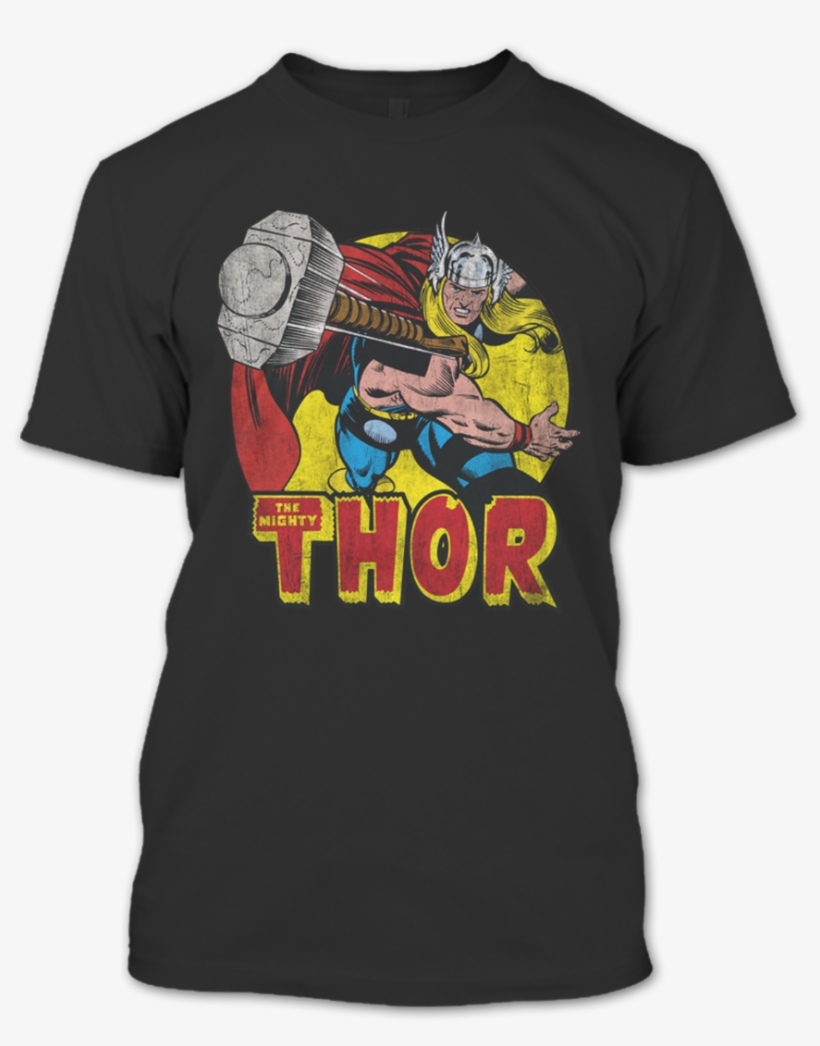 A Black T-shirt With The Shopify Logo - Thor Retro Tin Sign 16 X 13in, transparent png download
