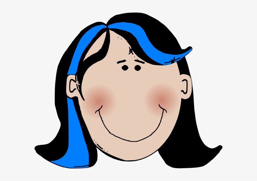 How To Set Use Young Girl Blue Svg Vector - Girl Head Clipart Colored, transparent png download
