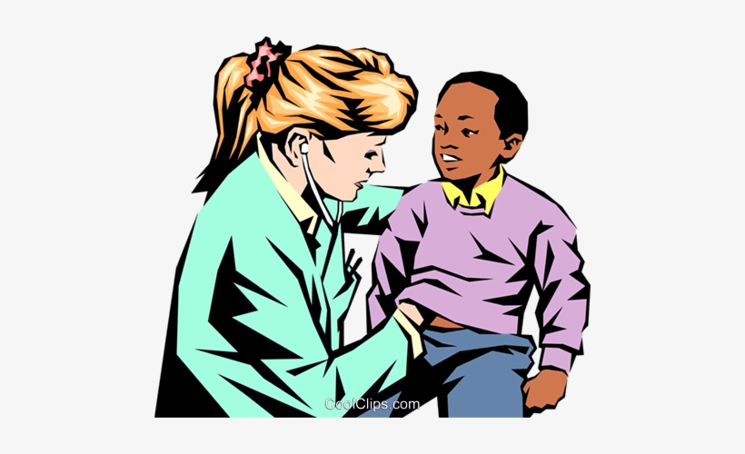 Doctor With Young Child Royalty Free Vector Clip Art - Consulta De Enfermeria, transparent png download