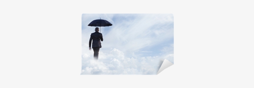Businessman Holding An Umbrella And Walking Away In - Rain, transparent png download