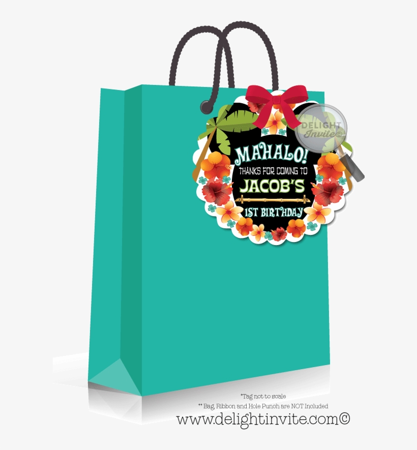 Mickey And Minnie Hawaiian Luau Party Favor Tags - Greeting Card, transparent png download