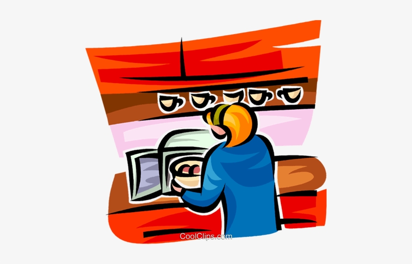 Woman Cooking In The Microwave Royalty Free Vector - Food, transparent png download