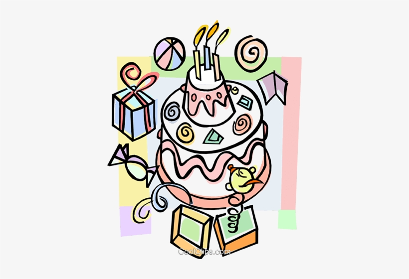 Birthday Cake With Party Favors Royalty Free Vector, transparent png download