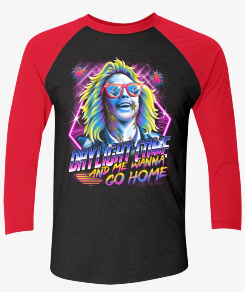 Beetlejuice 80s Nostalgia Men's Triblend 3/4 Sleeve - Beetlejuice Its Showtime, transparent png download