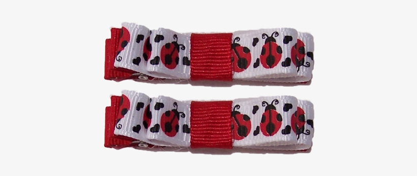 Red And Black Ladybird/ladybug Bow Clips - Red, transparent png download
