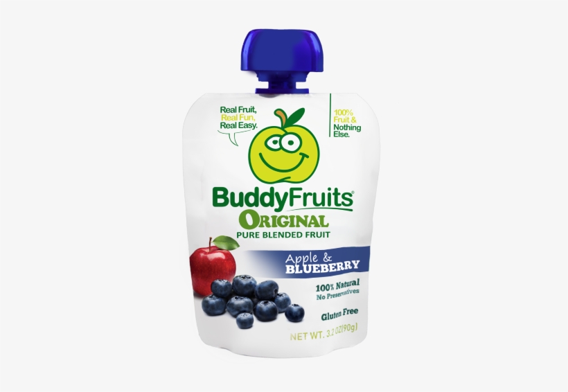 Product Image - Buddy Fruits Pure Blended Fruit To Go, Apple And Blueberry, transparent png download