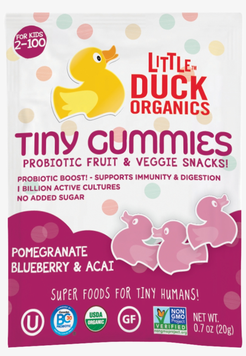 Our Single Serve, Duck Shaped Pomegranate, Blueberry - Little Duck Organics Pomegranate Blueberry & Acai, transparent png download