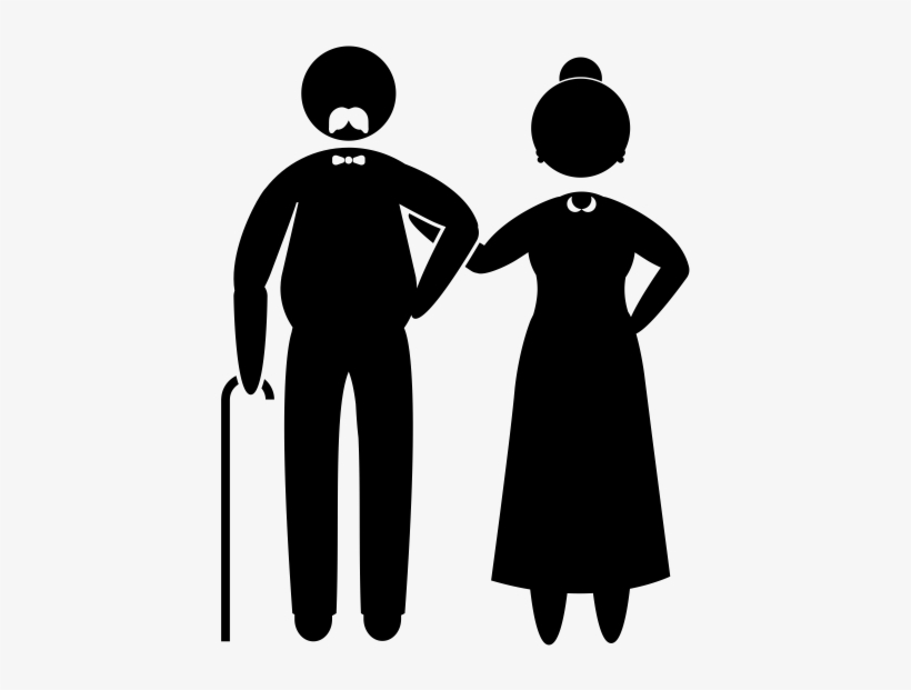 Old Couple Rubber Stamp - Multi Generational Family Icon, transparent png download