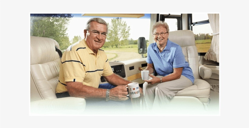 Happy Old Couple In A Mobile Home - Recreational Vehicle, transparent png download