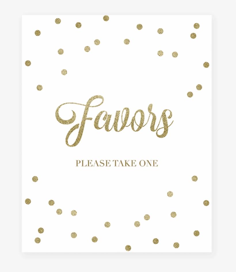 Gold Themed Party Decor Favors Sign Printable By Littlesizzle - Party Favor Signs, transparent png download