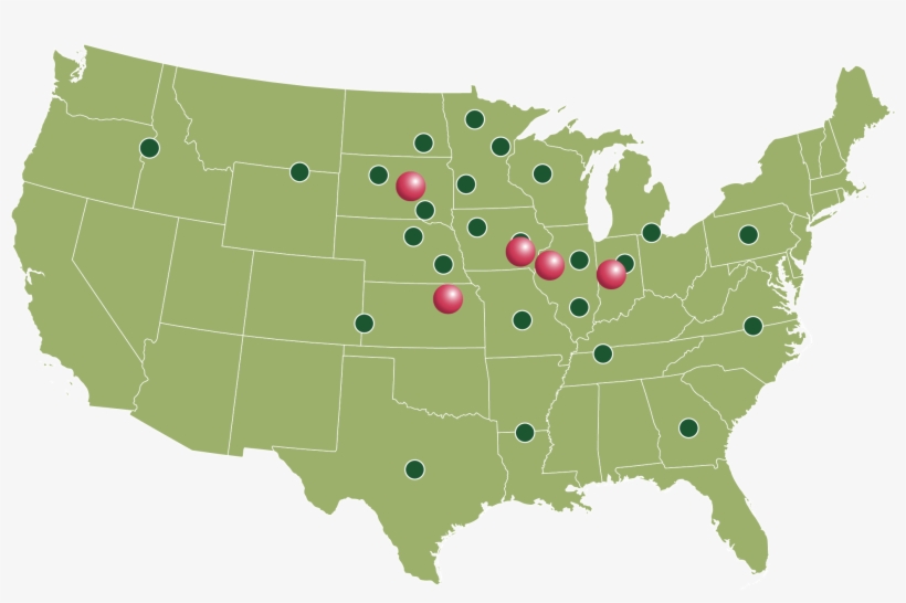 Map Showing Locations Of The 5 Custom Blending Sites - Lynchburg Virginia On A Map, transparent png download
