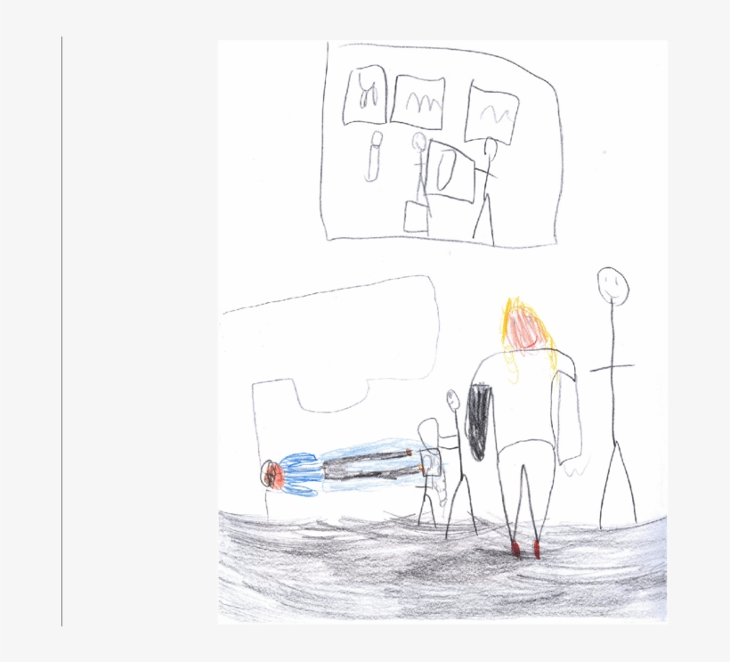 Drawing Made By A Girl, 10 Years Old, Laying Down Waiting - Drawing, transparent png download