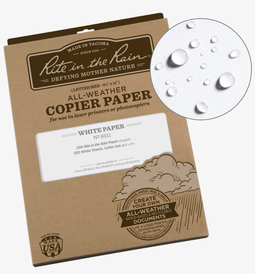 Rite In The Rain Weatherproof Copier Paper, - Rite In The Rain Copier Paper, transparent png download