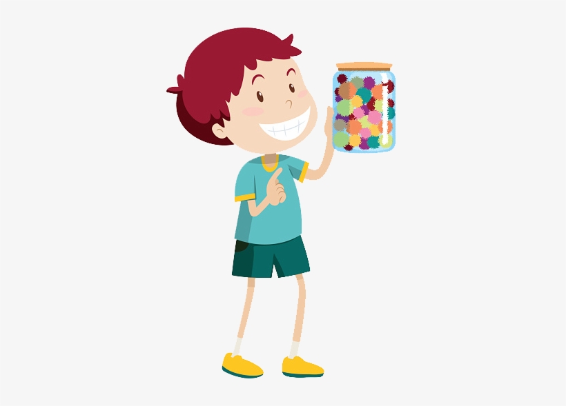 Boy With Jar - Cartoon Boy Holding Jar Png, transparent png download