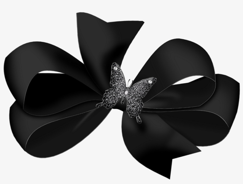 Mq Black Bows Bow Ribbon Butterfly - Present, transparent png download