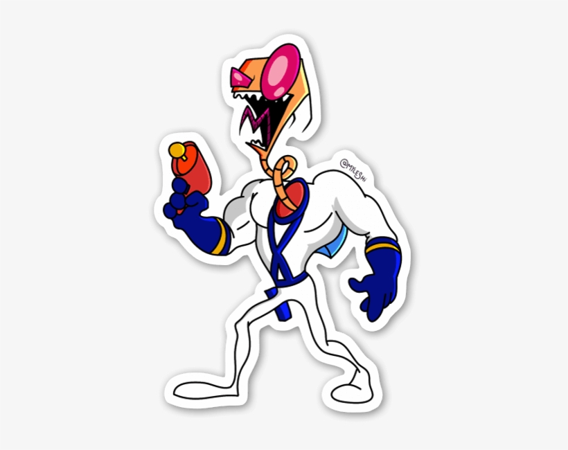 Earthworm Zim Sticker - Invader Zim, transparent png download