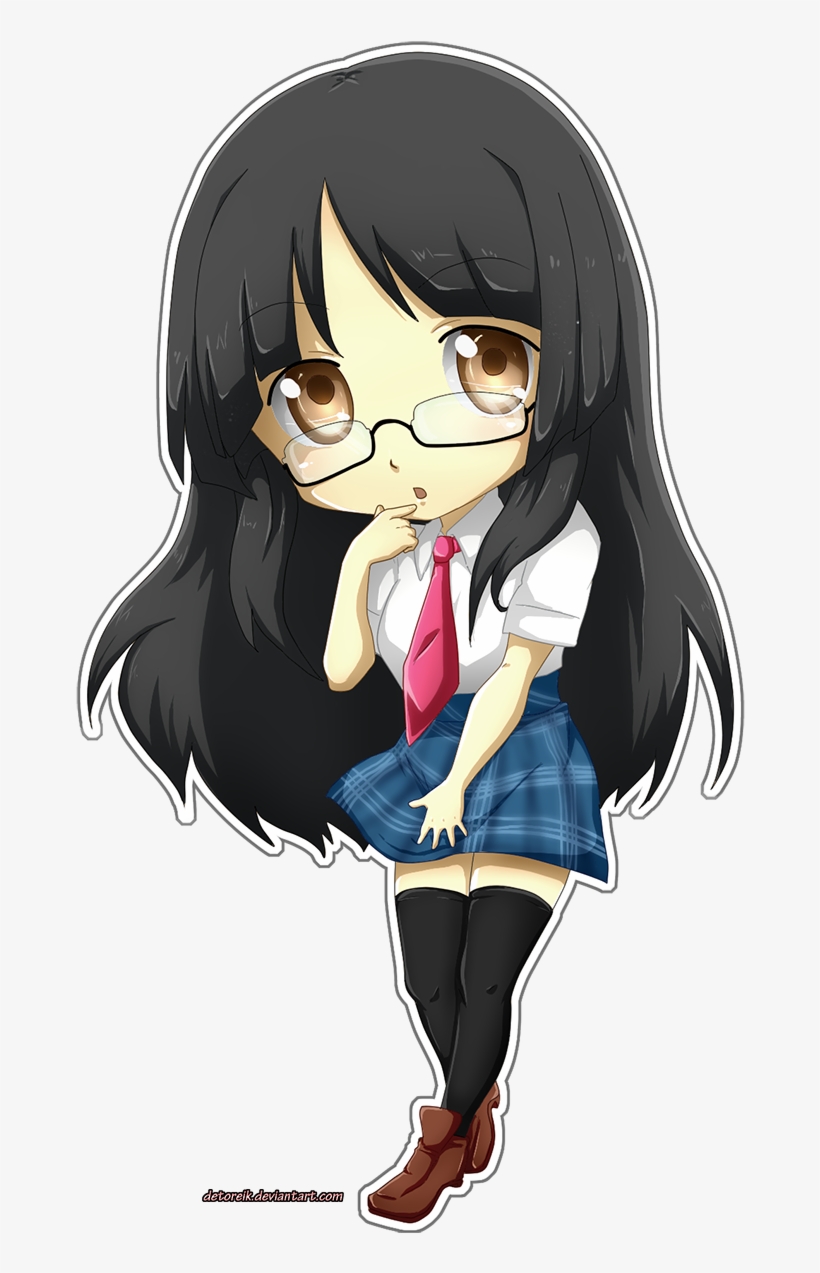 Download Anime Girl Chibi With Glasses - HD Transparent PNG - NicePNG.com